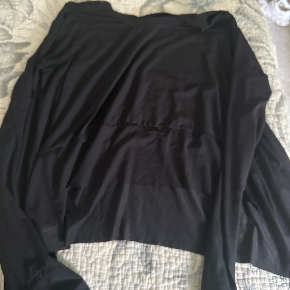 Free People Black Long Sleeve Pullover Top